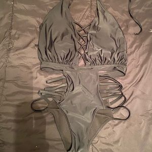 Black one piece swimsuit